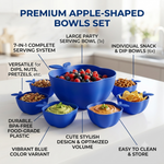 Apple Shaped Bowls Set – 7 Piece Snack & Fruit Serving Set - image 2