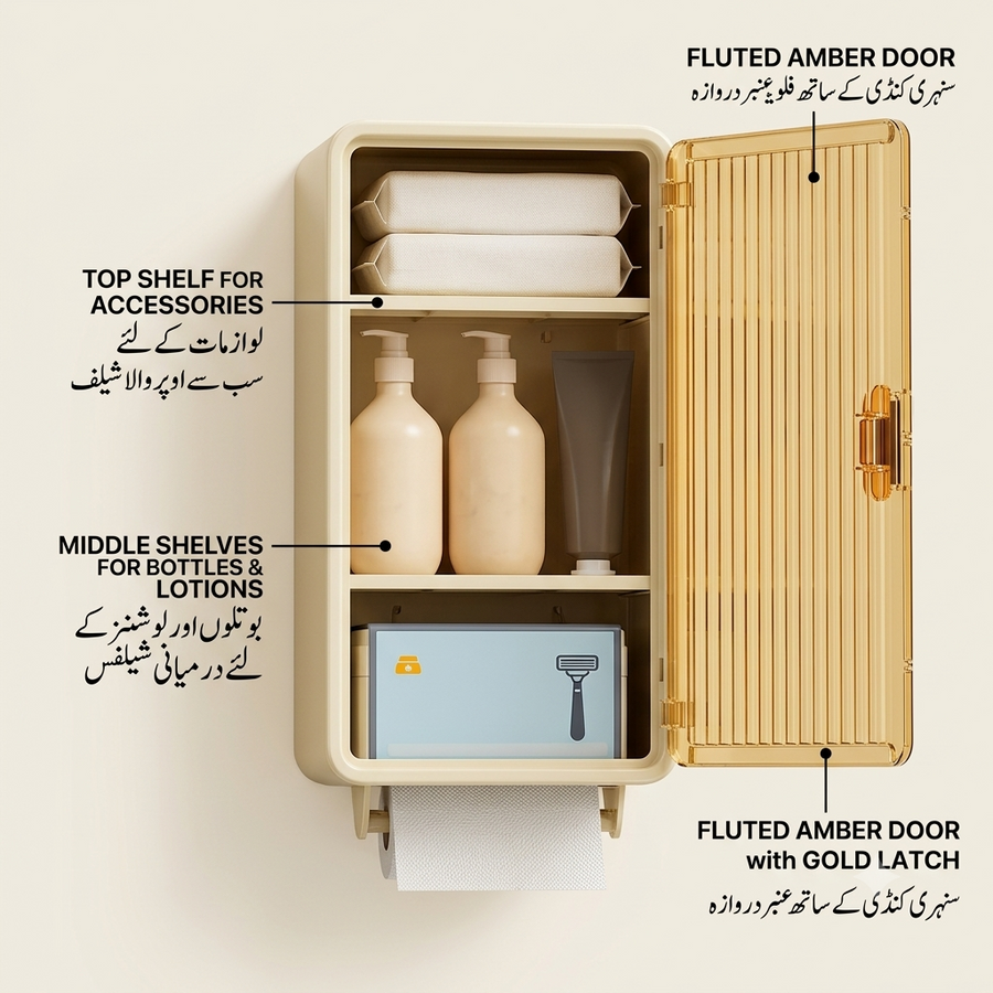 Icon Multipurpose Wall-Mounted Cabinet with Tissue Holder