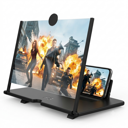 3D Mobile Phone Screen Magnifier Amplifier with Foldable Stand (F3)