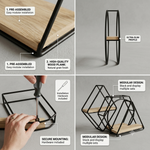 1pcs Wall Mounted Wooden Metal Shelf - image 3