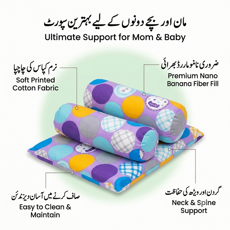 Soft Cotton Baby Crib Bedding Bumper Roll - Multicolor Polka Dot