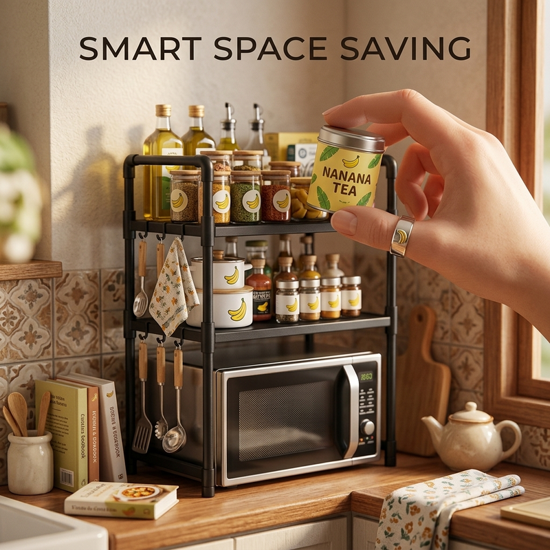 2 Layer Microwave Oven Storage Rack