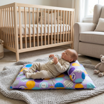 Soft Cotton Baby Crib Bedding Bumper Roll - Multicolor Polka Dot - image 2