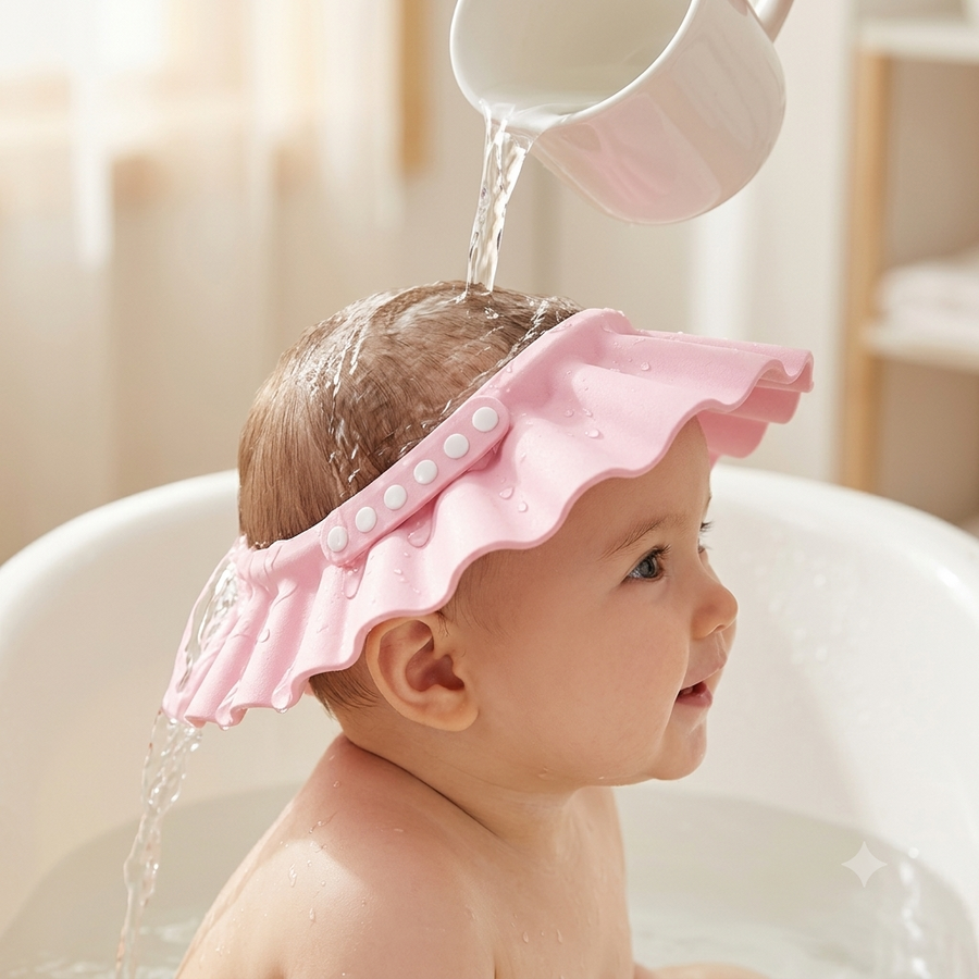 Adjustable Baby Shower Cap - Soft Waterproof Bath Visor for Kids