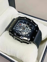 Richard Black Belt Skeleton Watch - image 2