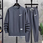 Men Black Waffle Track Suit Loose Fit Autumn - image 2