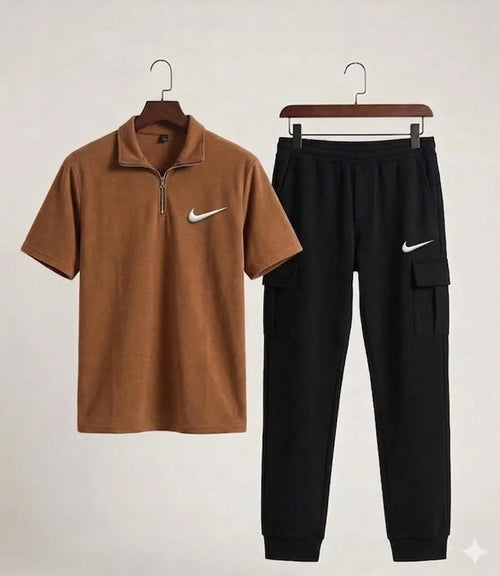 Men Brown Polo Track Suit with Nike Logo