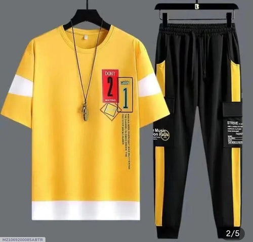 Men Graphic Track Suit Yellow Black