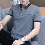 Men's Grey Casual Polo Shirt Summer - image 1