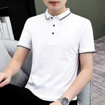 Men's Grey Casual Polo Shirt Summer - image 3