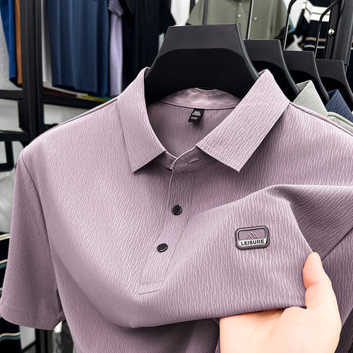 Men's Light Purple Casual Polo Shirt Summer