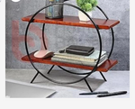 Round Metal & Wood 2-Tier Display Shelf - image 1