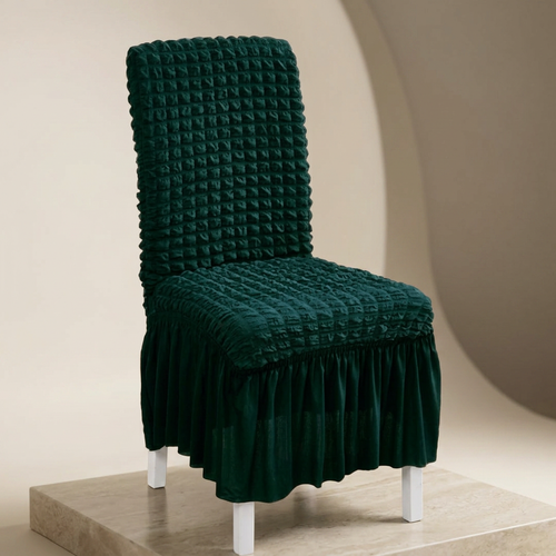 Green Textured Chair Covers Set of 6