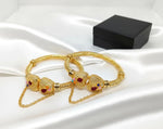 Gold Skull Bangles Set for Women Eid Wedding Wear - image 3