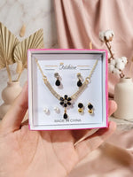 Funky Gold Plated Crystal Necklace Set - image 1