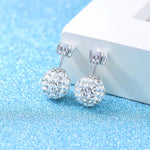 Silver Plated Four Claw Stud Earrings with Zircon Stones - image 2