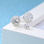Silver Plated Four Claw Stud Earrings with Zircon Stones - image 3