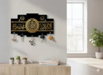 Islamic Kalma Calligraphy Key Holder Black Gold MDF Wall Mount - image 3