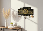 Islamic Kalma Calligraphy Key Holder Black Gold MDF Wall Mount - image 4