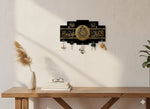 Islamic Kalma Calligraphy Key Holder Black Gold MDF Wall Mount - image 5