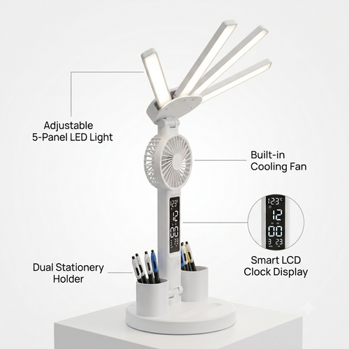 5-in-1 Smart LED Fan Desk Lamp