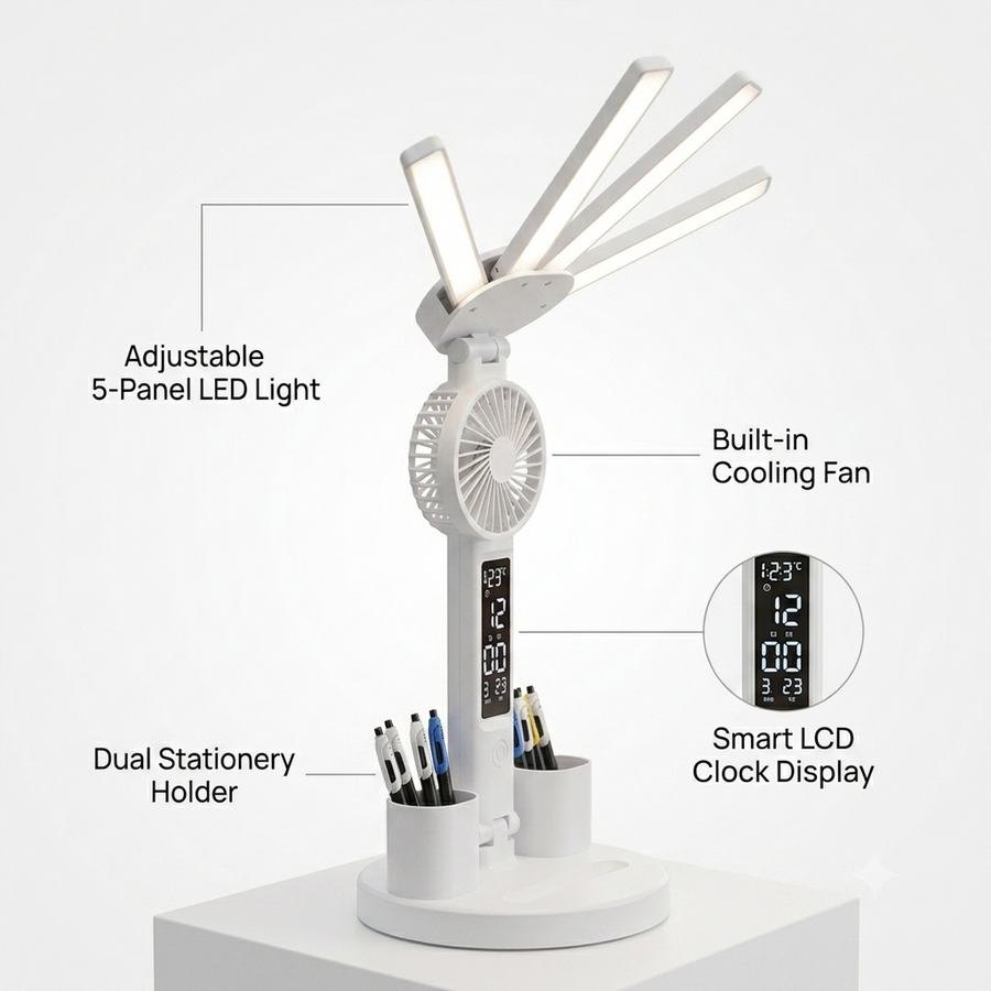 5-in-1 Smart LED Fan Desk Lamp