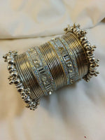 Nagina Kara Bangle Set Silver Finish Wedding Party Wear - image 2