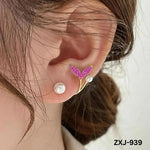 Korean Fish Tail Earrings Gold Plated Lightweight Comfortable - image 5