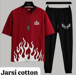 Men Red Flame Graphic Track Suit - image 1