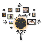 Family Tree Wall Clock with Backlight & Photo Frames - image 3